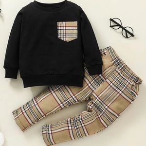 Boys Plaid Pants Set